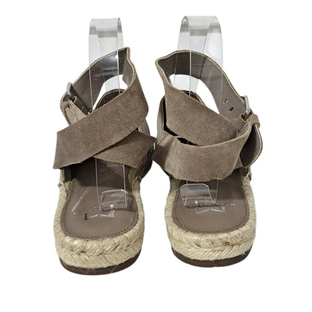 Mark Fisher Women's Flat Espadrille Suede Leather Vacation Travel Summer Sz 8